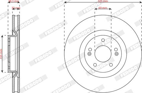 Ferodo DDF3242C - Тормозной диск abcparts.ee