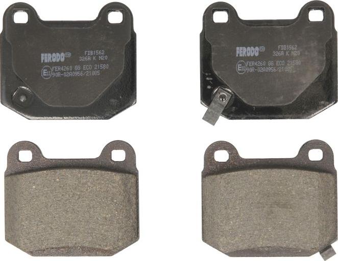 Ferodo FDB1562 - Тормозные колодки, дисковые, комплект abcparts.ee