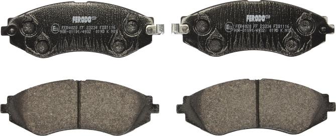 Ferodo FDB1116 - Тормозные колодки, дисковые, комплект abcparts.ee