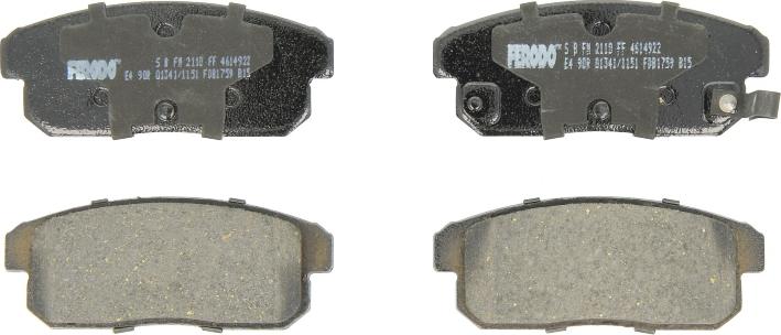 Ferodo FDB1759 - Тормозные колодки, дисковые, комплект abcparts.ee