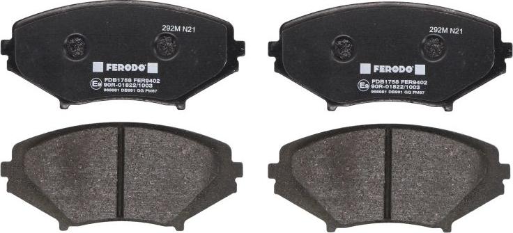 Ferodo FDB1758 - Тормозные колодки, дисковые, комплект abcparts.ee