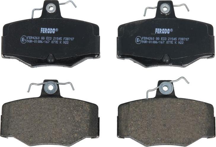 Ferodo FDB707 - Тормозные колодки, дисковые, комплект abcparts.ee