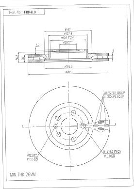 FI.BA FBD419 - Тормозной диск abcparts.ee