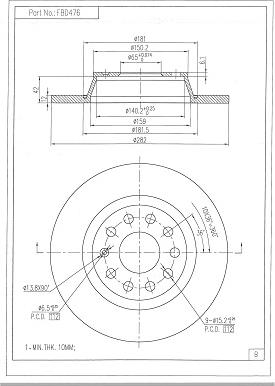 FI.BA FBD476 - Тормозной диск abcparts.ee