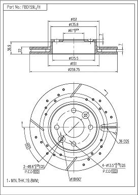 FI.BA FBD159L/H - Тормозной диск abcparts.ee