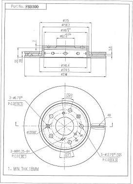 FI.BA FBD300 - Тормозной диск abcparts.ee