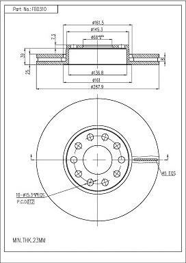 FI.BA FBD310 - Тормозной диск abcparts.ee