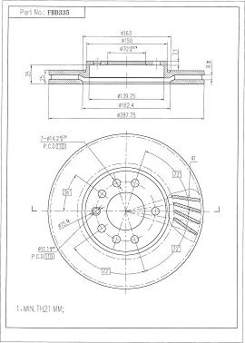 FI.BA FBD335 - Тормозной диск abcparts.ee