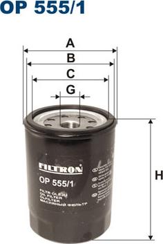 Filtron OP555/1 - Масляный фильтр abcparts.ee