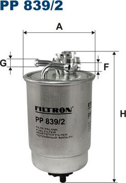 Filtron PP839/2 - Топливный фильтр abcparts.ee