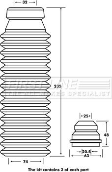 First Line FPK7110 - Пылезащитный комплект, амортизатор abcparts.ee