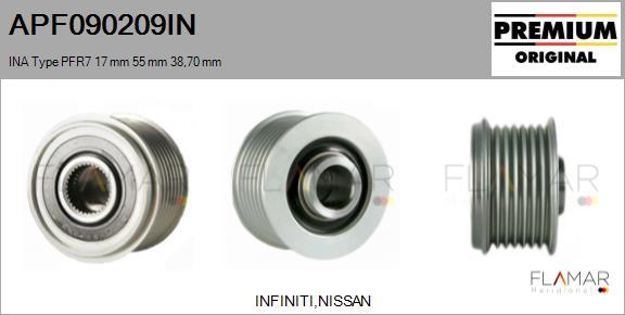 FLAMAR APF090209IN - Шкив генератора, муфта abcparts.ee