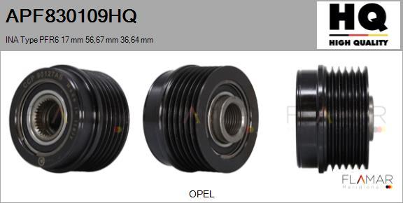 FLAMAR APF830109HQ - Шкив генератора, муфта abcparts.ee