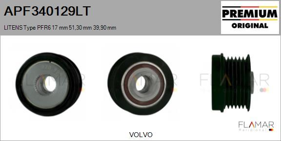FLAMAR APF340129LT - Шкив генератора, муфта abcparts.ee