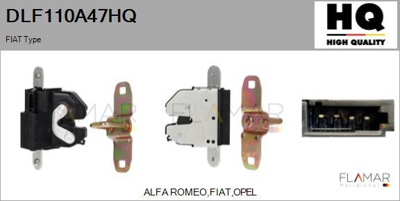 FLAMAR DLF110A47HQ - Актуатор, центральный замок abcparts.ee