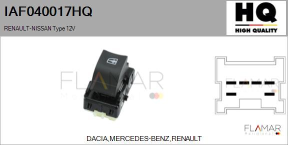 FLAMAR IAF040017HQ - Выключатель, стеклоподъемник abcparts.ee