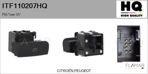 FLAMAR ITF110207HQ - Выключатель, привод стояночного тормоза abcparts.ee