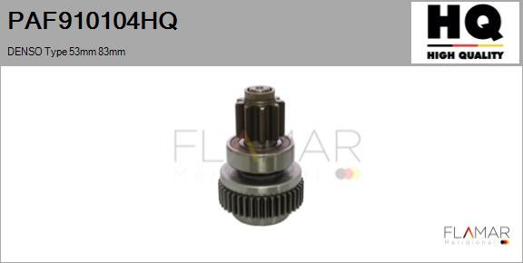 FLAMAR PAF910104HQ
 - Бендикс, ведущая шестерня стартера abcparts.ee
