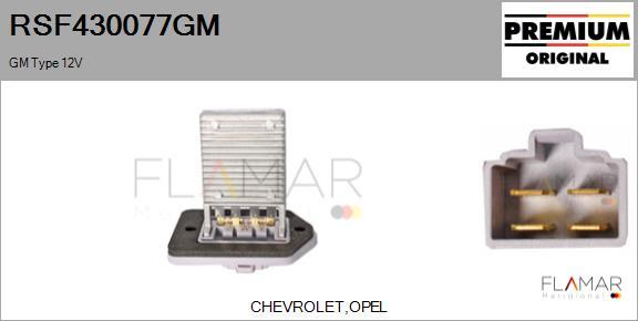FLAMAR RSF430077GM
 - Сопротивление, реле, вентилятор салона abcparts.ee