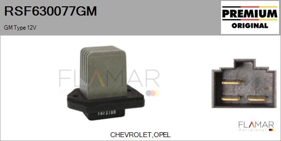FLAMAR RSF630077GM
 - Сопротивление, реле, вентилятор салона abcparts.ee