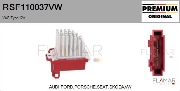 FLAMAR RSF110037VW - Сопротивление, реле, вентилятор салона abcparts.ee