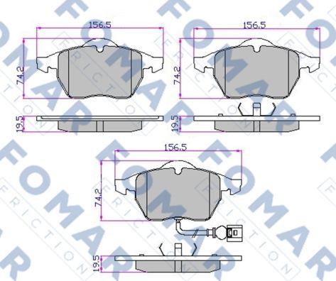 FOMAR Friction FO 692581 - Тормозные колодки, дисковые, комплект abcparts.ee