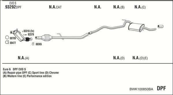 Fonos BWK100850BA - Система выпуска ОГ abcparts.ee