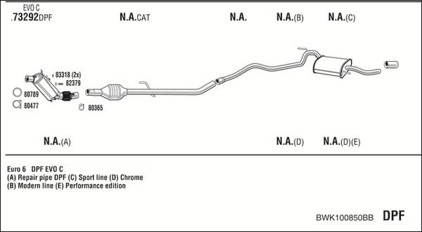 Fonos BWK100850BB - Система выпуска ОГ abcparts.ee