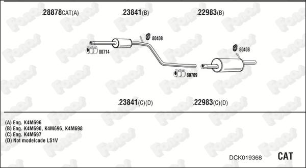 Fonos DCK019368 - Система выпуска ОГ abcparts.ee