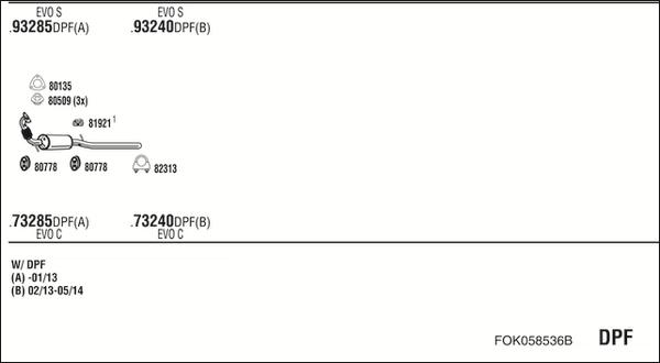 Fonos FOK058536B - Система выпуска ОГ abcparts.ee