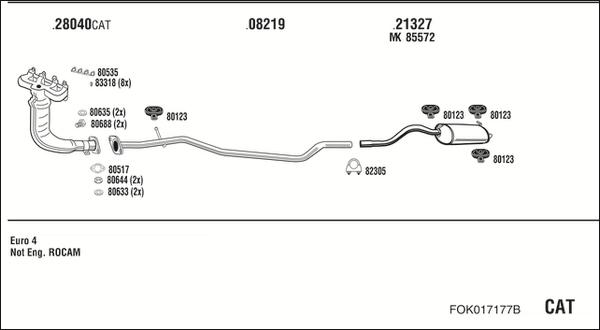 Fonos FOK017177B - Система выпуска ОГ abcparts.ee