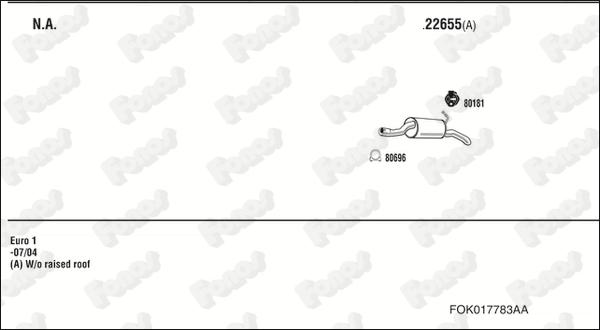 Fonos FOK017783AA - Система выпуска ОГ abcparts.ee