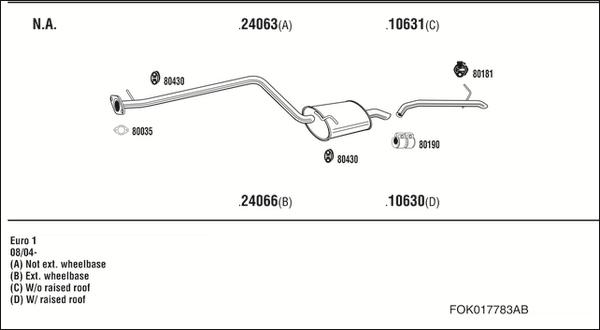 Fonos FOK017783AB - Система выпуска ОГ abcparts.ee