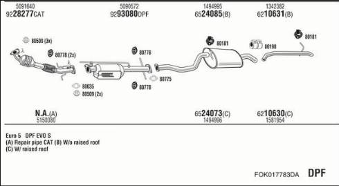 Fonos FOK017783DA - Система выпуска ОГ abcparts.ee