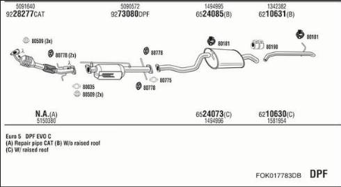 Fonos FOK017783DB - Система выпуска ОГ abcparts.ee