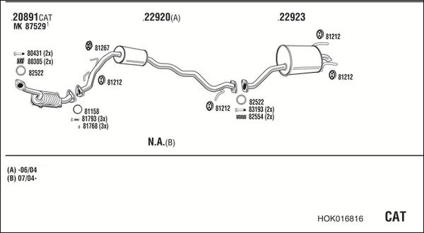 Fonos HOK016816 - Система выпуска ОГ abcparts.ee