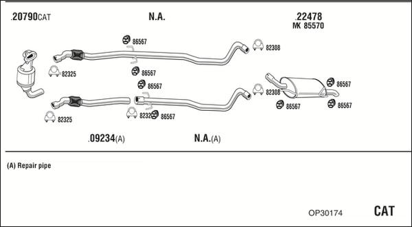 Fonos OP30174 - Система выпуска ОГ abcparts.ee