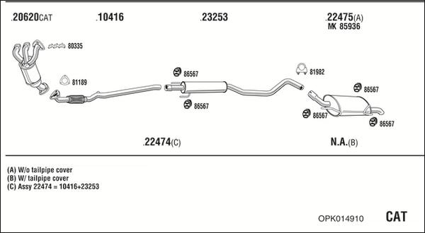 Fonos OPK014910 - Система выпуска ОГ abcparts.ee