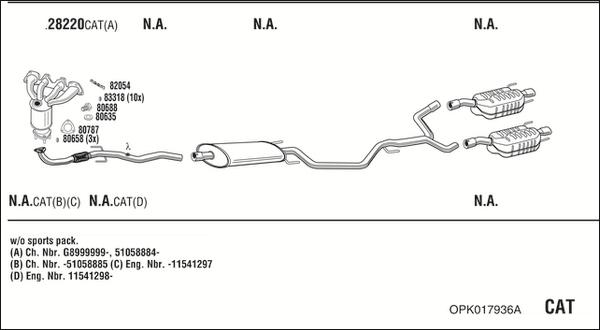 Fonos OPK017936A - Система выпуска ОГ abcparts.ee