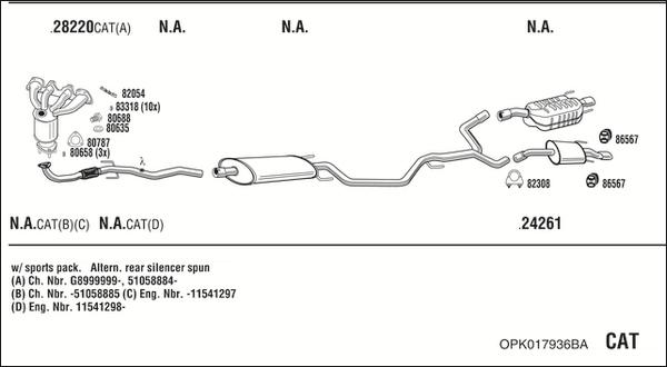 Fonos OPK017936BA - Система выпуска ОГ abcparts.ee