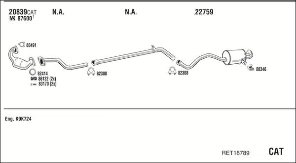 Fonos RET18789 - Система выпуска ОГ abcparts.ee