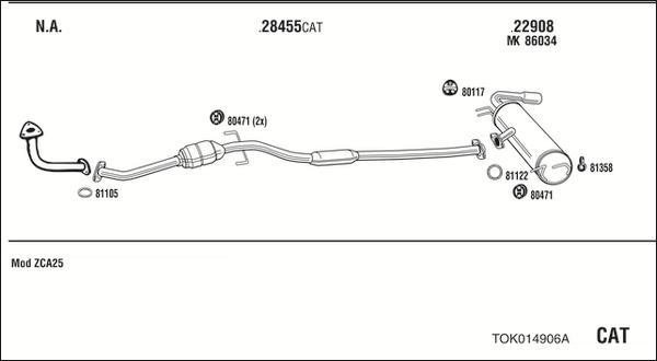 Fonos TOK014906A - Система выпуска ОГ abcparts.ee