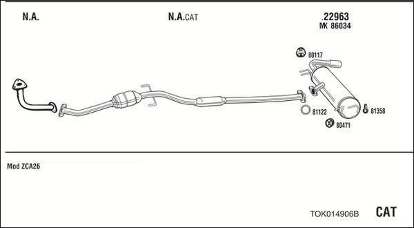 Fonos TOK014906B - Система выпуска ОГ abcparts.ee