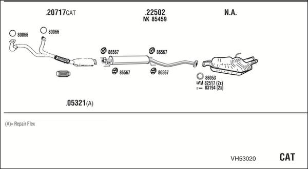 Fonos VH53020 - Система выпуска ОГ abcparts.ee