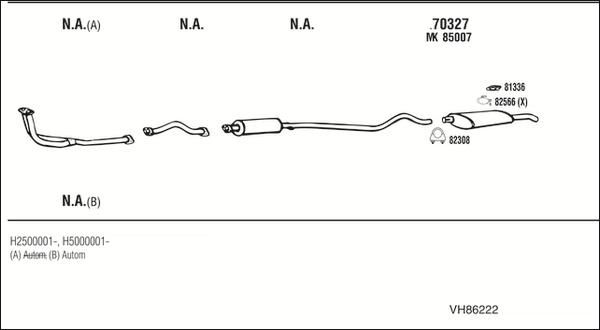 Fonos VH86222 - Система выпуска ОГ abcparts.ee
