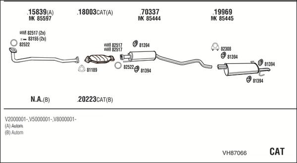 Fonos VH87066 - Система выпуска ОГ abcparts.ee