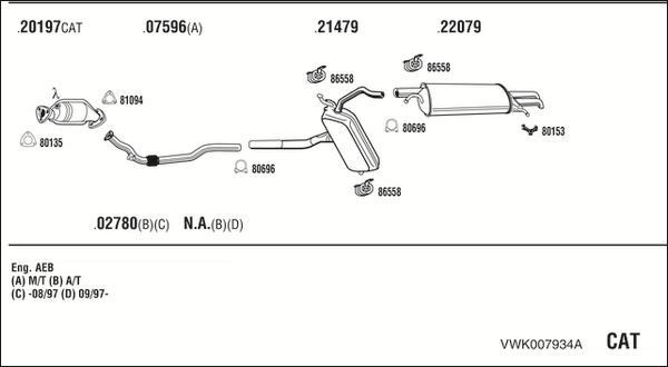 Fonos VWK007934A - Система выпуска ОГ abcparts.ee
