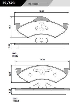 FRAS-LE PD/623 - Тормозные колодки, дисковые, комплект abcparts.ee