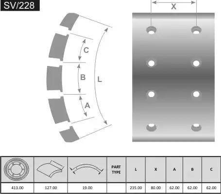 FRAS-LE SV/228-X - Тормозные накладки, барабанный тормоз abcparts.ee