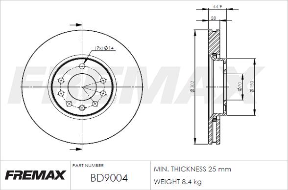 FREMAX BD-9004 - Тормозной диск abcparts.ee